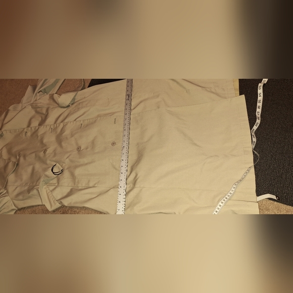 London Fog /VINTAGE  dbl breasted trench coat / khaki / 18 reg - Picture 14 of 16